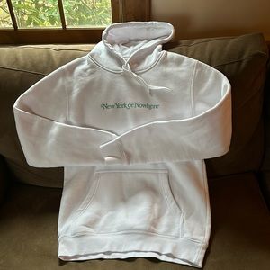 New York or Nowhere (NYON) white unisex hoodie